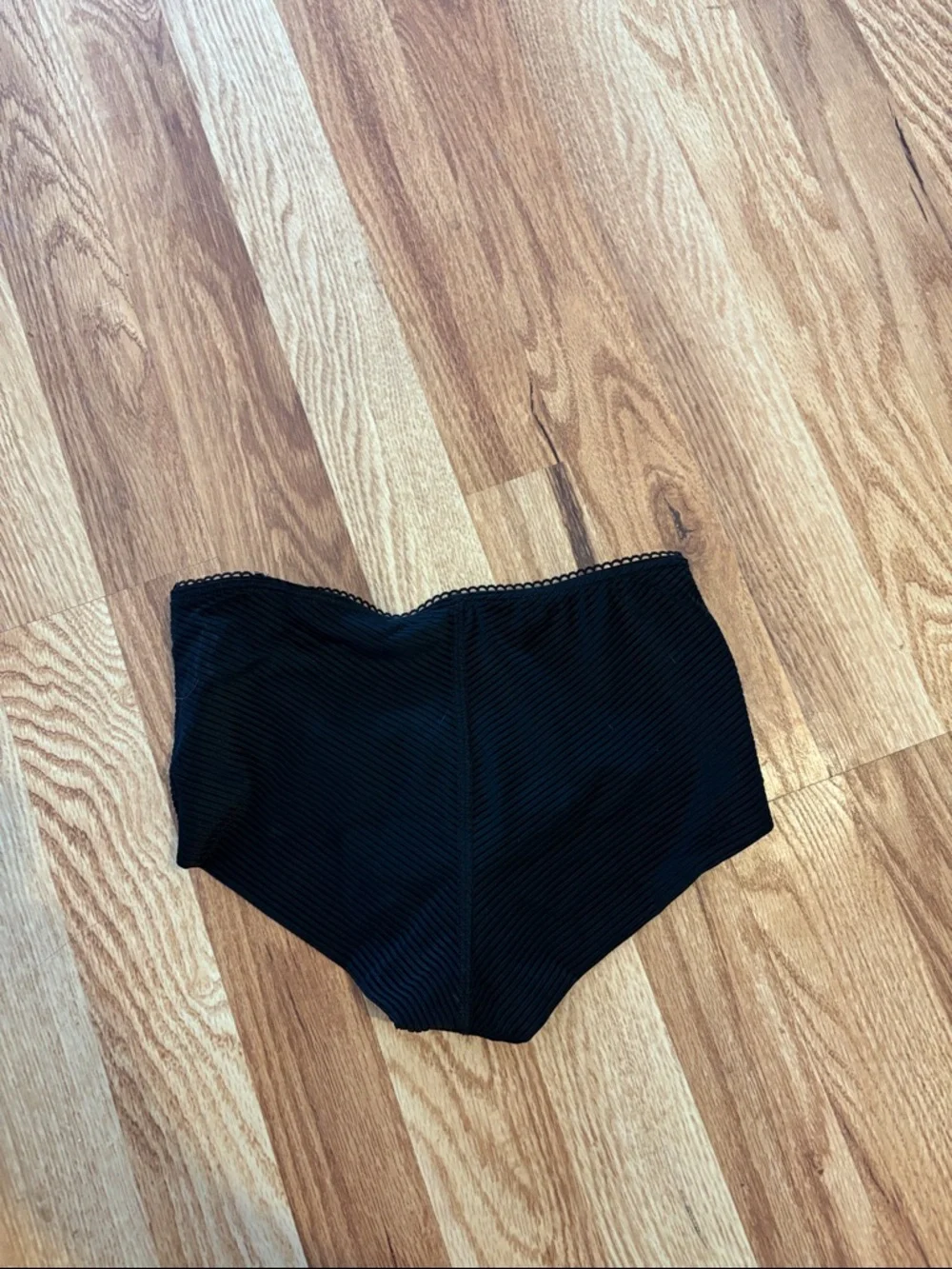 NWT Frankie’s Bikinis | Lisa Ribbed Full Coverage Bikini Bottom | Midnight | XS